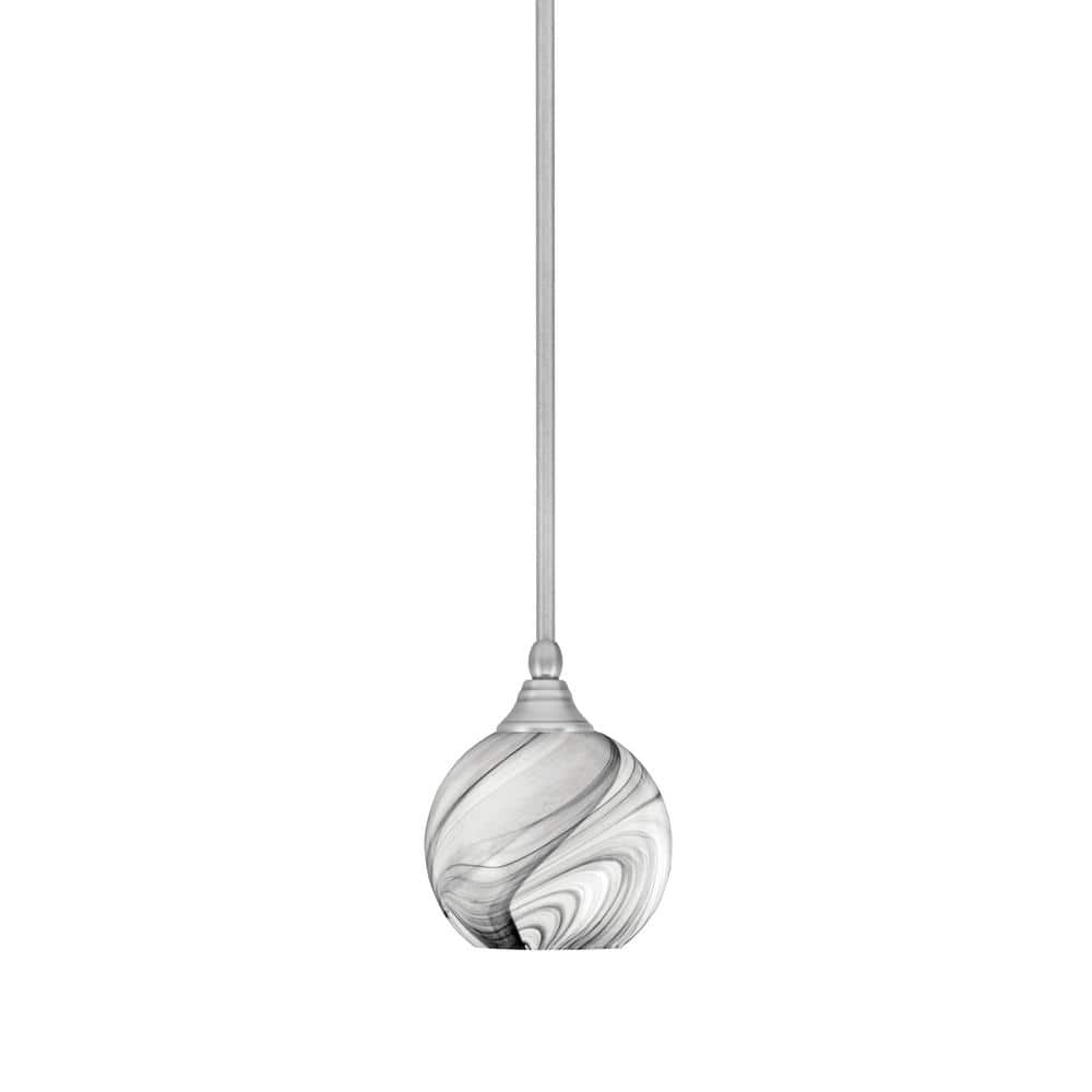 Sparta 100-Watt 1-Light Brushed Nickel Shaded Pendant Light Mini ...