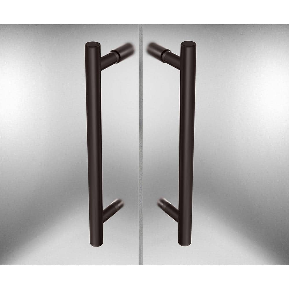 Vanora 38" x 72" Bronze Frameless Hinged Shower Enclosure with Frosted Glass