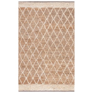 Natural Fiber Beige/Ivory 5 ft. x 8 ft. Border Multi-Diamond Area Rug