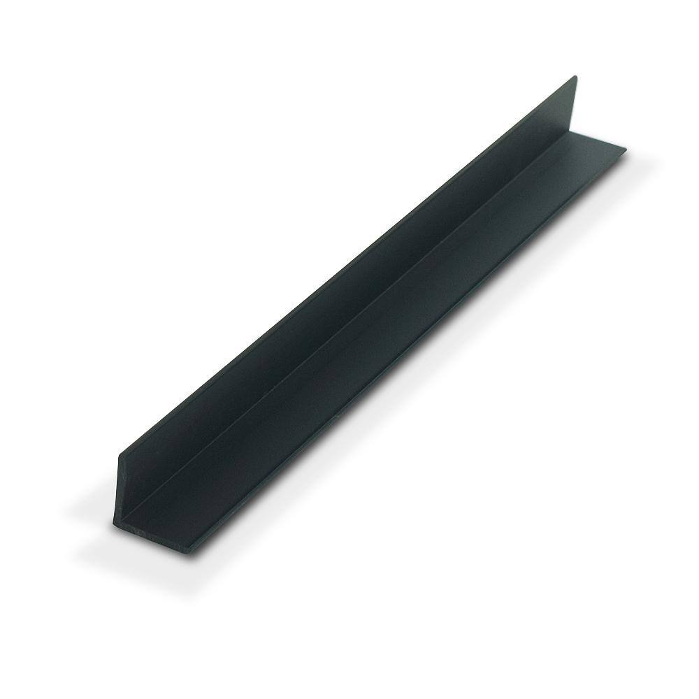 3/4 in. D x 3/4 in. W x 72 in. L Black Styrene Plastic 90° Even Leg Angle 