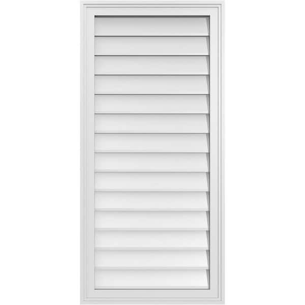 Ekena Millwork 20" x 42" Vertical Surface Mount PVC Gable Vent: Non-Functional with Brickmould Frame