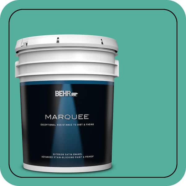 BEHR MARQUEE 5 gal. #P440-5 Water Park Satin Enamel Exterior Paint & Primer