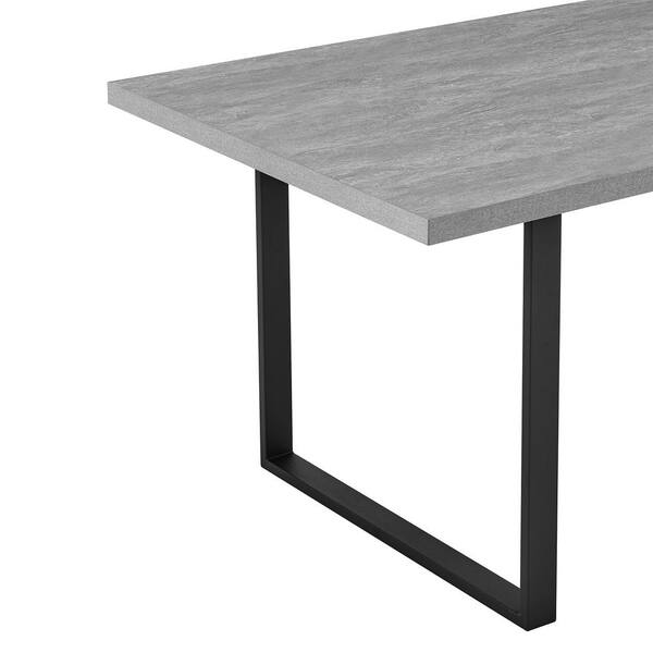 Armen Living Fenton 71 In W Rectangular Gray Dining Table With Melamine Top And Black Base Seats Up To 6 Lcfediblgr Armen Living Fenton 71 In W, 9 Foot Dining Table Seats How Many