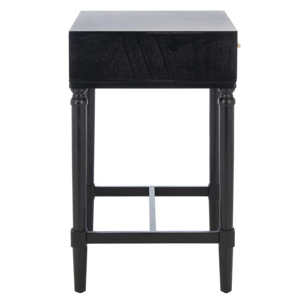 Estella Rustic Black Wood & Metal 1-Drawer Accent Table