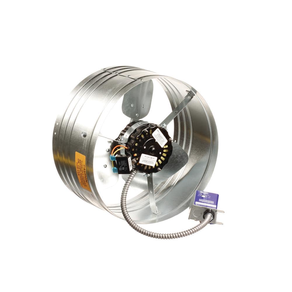 Silver Electric Powered Gable Mount Attic Fan with Thermostat