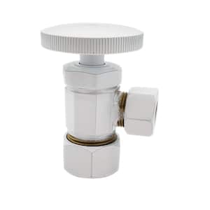 5/8 in. IPS x 3/8 in. O.D. Compression Outlet Angle Stop in White