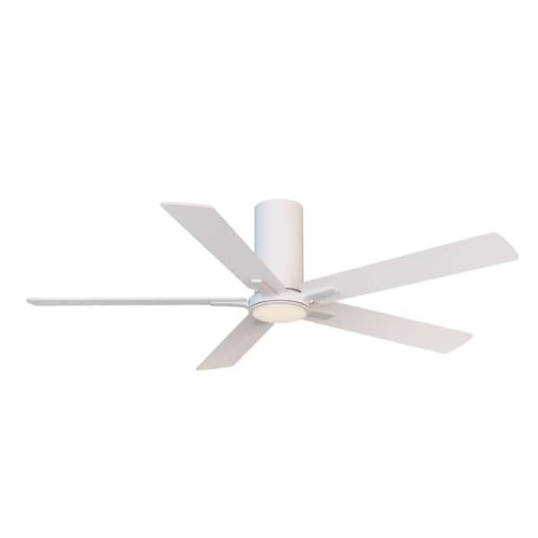 Breezism Aurora 52 in. Integrated LED Indoor White Color Ceiling Fan with Remote