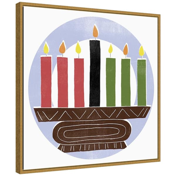 Amanti Art 22 in. Canvas Kwanzaa Celebration Collection C Christmas Holiday Framed Box Wall Art