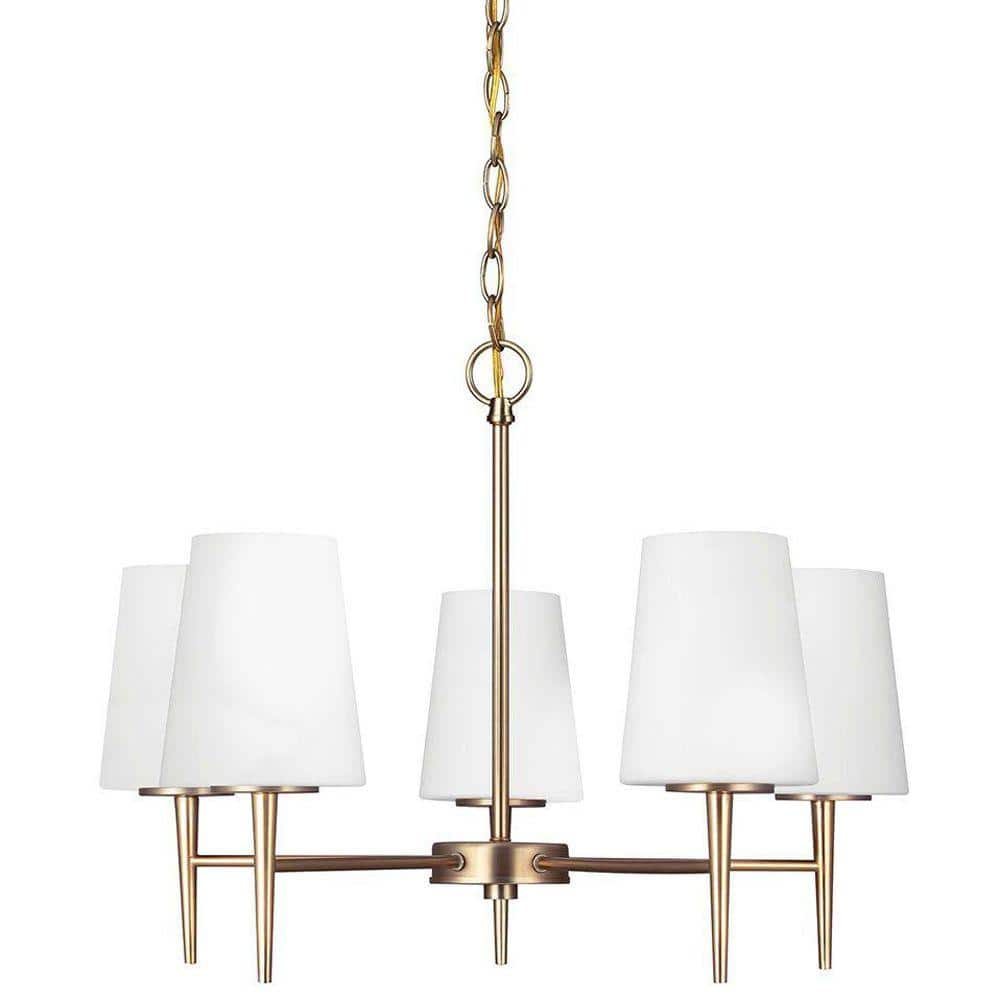 Sea Gull Lighting - Driscoll - Five Light Chandelier Satin Brass Incandescent