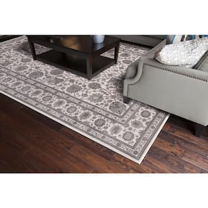 Kashan Collection Kashan Ivory Rectangle Indoor 9 ft. 3 in. x 12 ft. 6 in. Area Rug