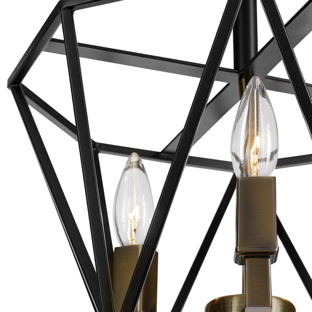 Sansa Chic Vintage Dark Bronze 3-Light Semi-Flush Ceiling Chandelier