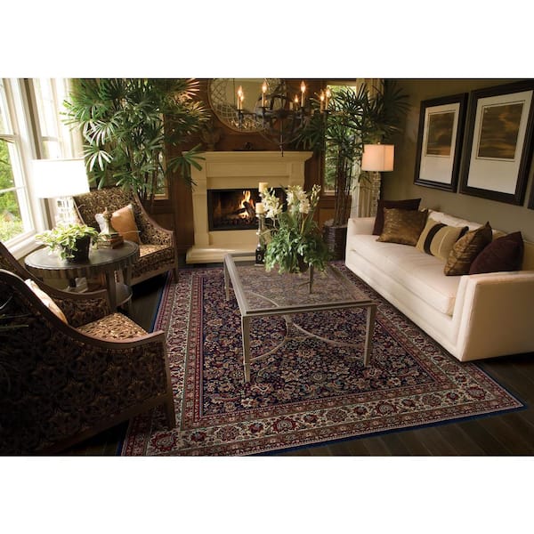 Alyssa Blue/Red 10 ft. x 13 ft. Abstract Area Rug