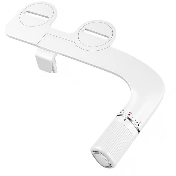 Silver Bidet Accessory Bidet Attachment with Dual Nozzles, Adjustable Cold Water Pressure for Residential Bathroom Use