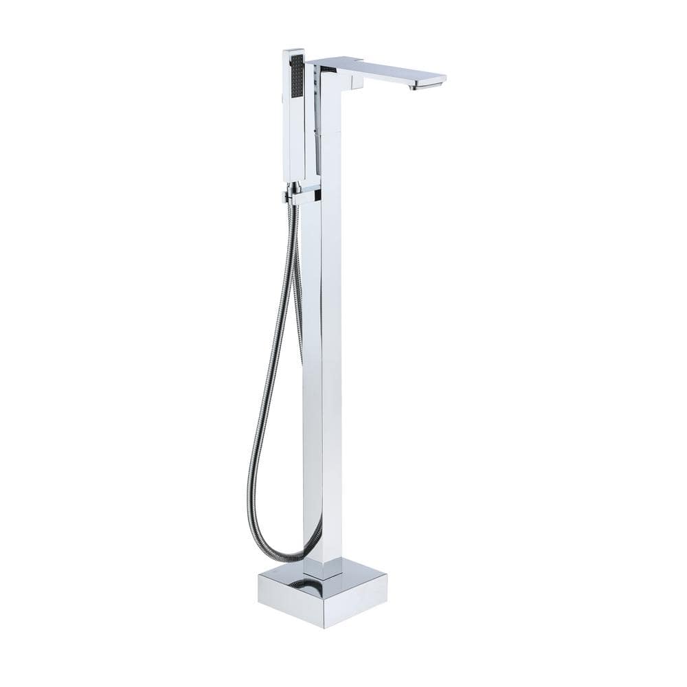 Chrome Plated Freestanding Bathtub Faucet with Hand Shower