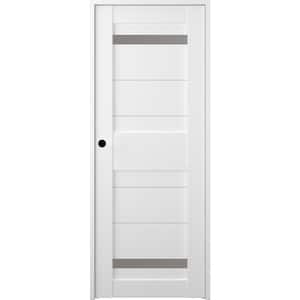 Imma 30 in. x 84 in. Left-Hand 2-Lite Frosted Glass Solid Core Bianco Noble Wood Composite Single Prehung Interior Door