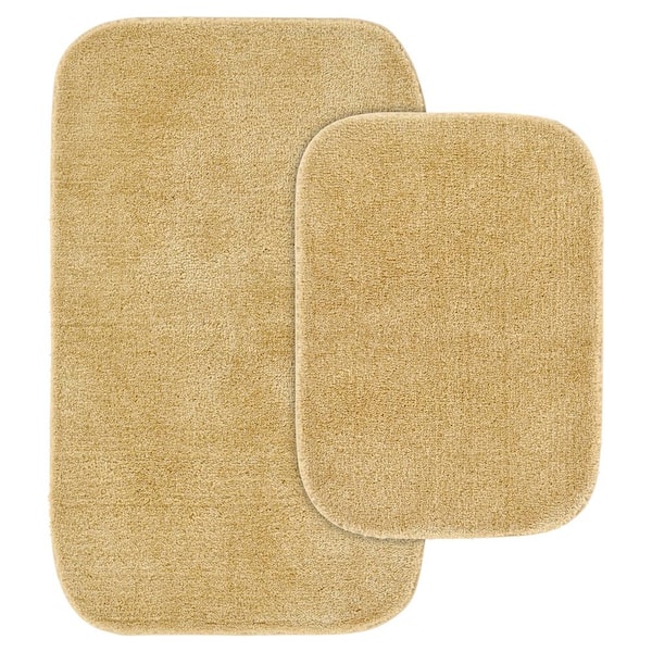Garland Rug Traditional Linen 21 in. x 34 in. Washable Bathroom 2 -Piece Rug Set
