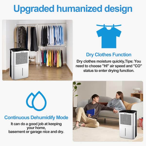 Edendirect 38 pt. 2000 sq. ft. Dehumidifier with Bucket and