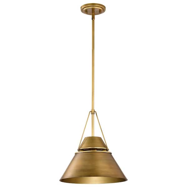 Adina 1-Light Natural Brass Cone Pendant Light and No Bulbs Included