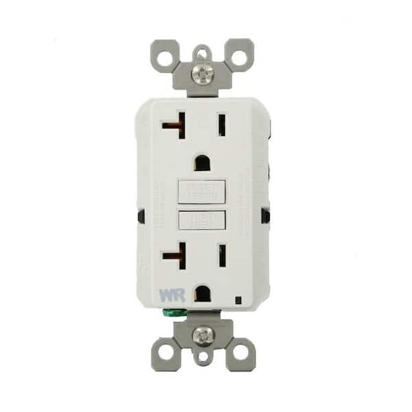 Leviton 20 Amp SmartlockPro Weather Resistant GFCI Outlet, White