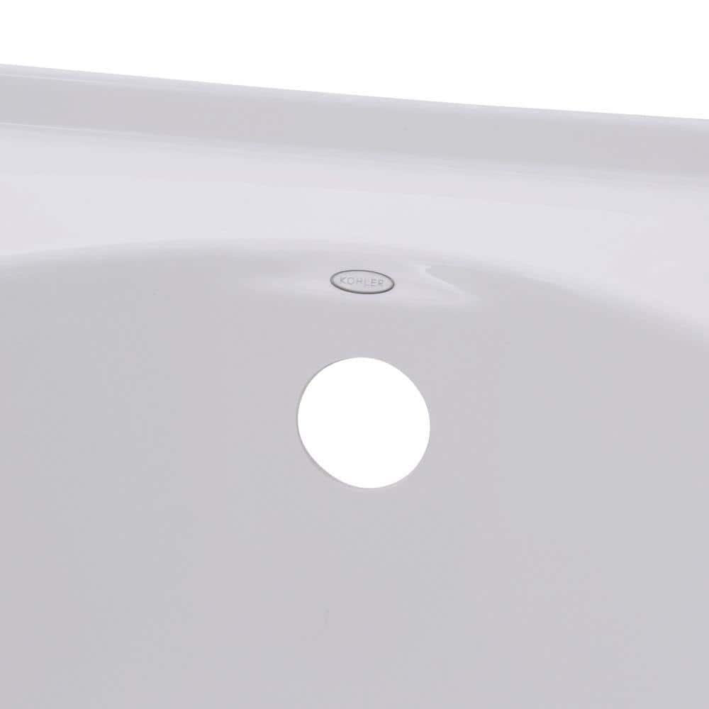 Windward 72" x 42" White Acrylic Alcove Bathtub
