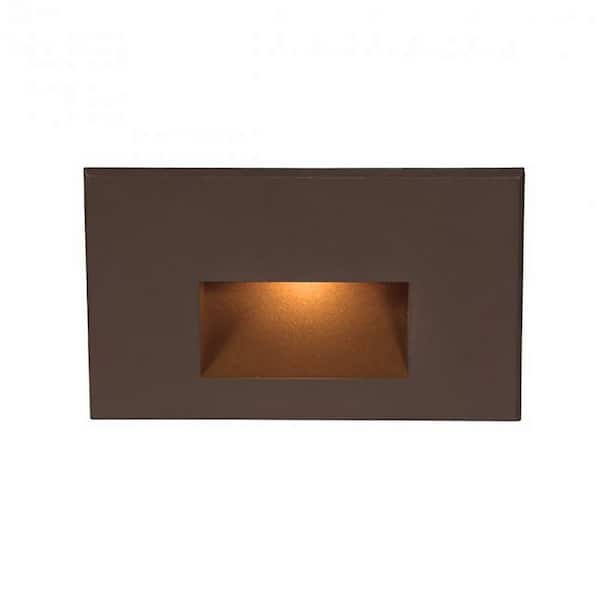 Wall and Stair Light - 68 Lumens Line Voltage Bronze on Brass Integrated LED Hardwired - Amber