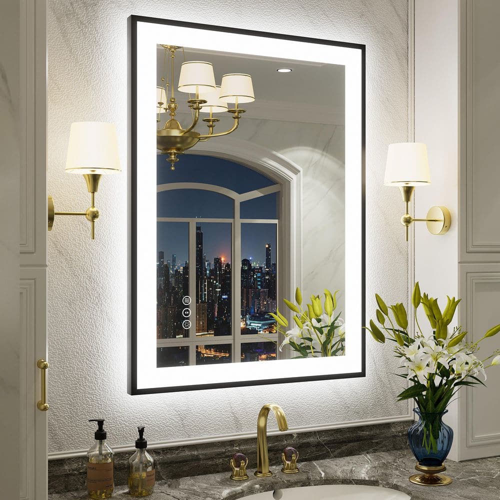 20 in.W x 28 in.H Rectangular Framed UL Certified Front and Back LED Anti-Fog Tempered Glass Wall Bathroom Vanity Mirror price history on PriceWatchPro