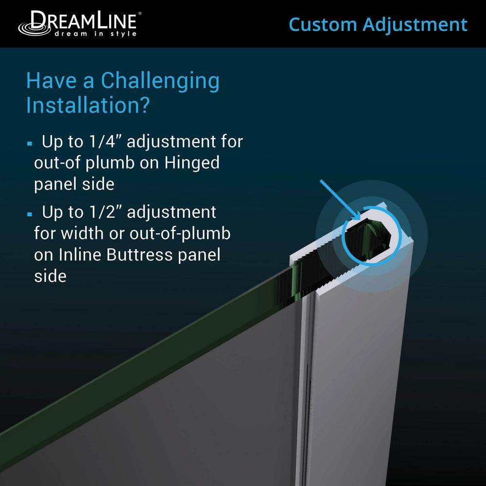 Satin Black Frameless Hinged Shower Door with ClearMax Technology
