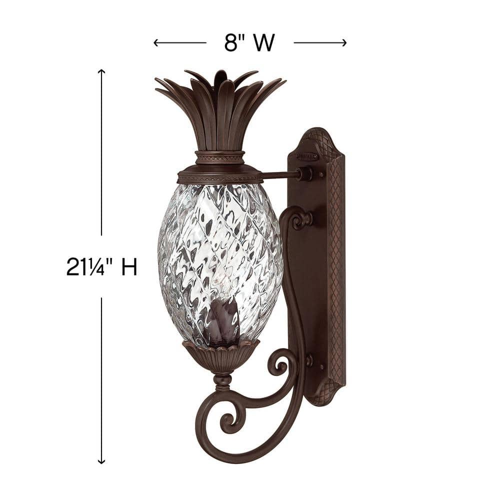 Copper Bronze Pineapple Outdoor Wall Lantern with Clear Glass