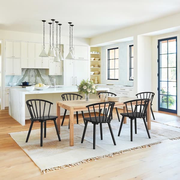 LUE BONA Winson Black Solid Wood Talia Dining Chair Windsor Back