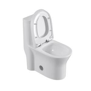 27.3 in. L x 14.1 in. Wx 29.9 in. H 1-Piece 1.27 GPF Dual Flush Lengthening Toilet in White Seat Included