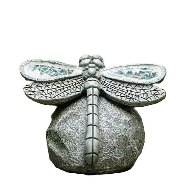 7.36 in. x 5.83 in. x 5.59 in. Garden Statue Dragonfly Solar Light