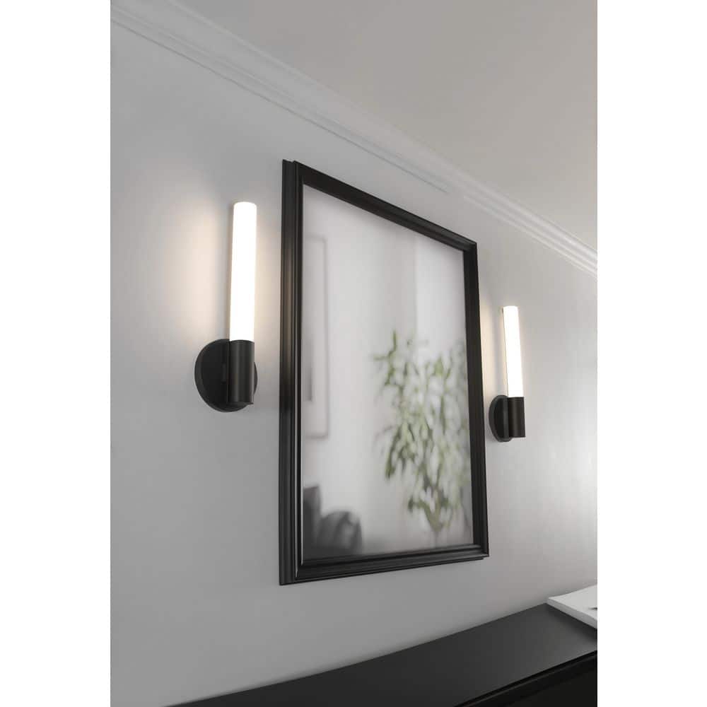 Dion 1-Light Black Dimmable Wall Sconce with White Acrylic Shade price history on PriceWatchPro