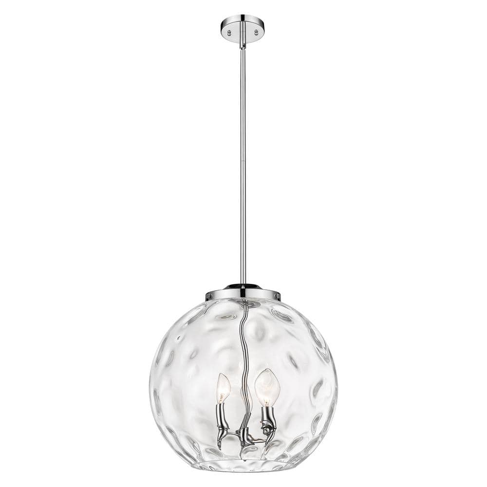 Athens Water Glass 60-Watt 3-Light Polished Chrome Shaded Mini Pendant Light with Clear Water Glass price history on PriceWatchPro
