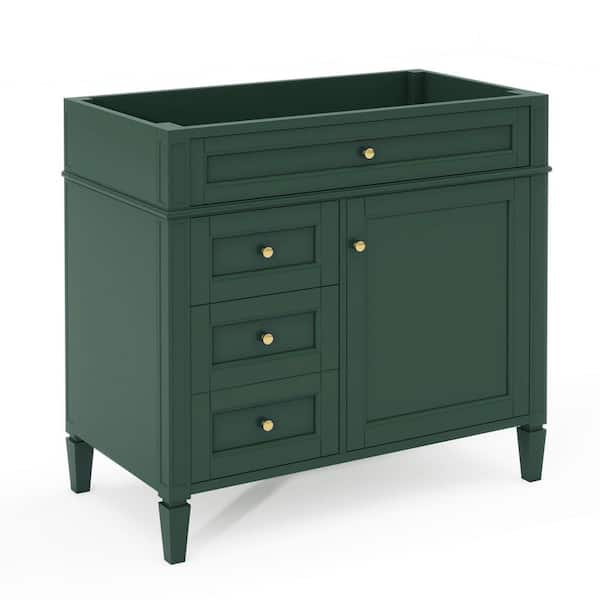 Vienna 36 in. Modern Freestanding Bath Vanity Cabinet without Top in Green with 2 Drawers and Tip-out Drawer