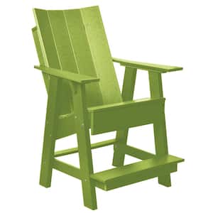 Contemporary Lime Green Plastic Outdoor High Adirondack Chair