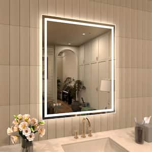 30 in. W x 36 in. H Frameless LED Single Bathroom Vanity Mirror in Polished Crystal