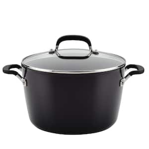 Hard Anodized Nonstick 8 qt. Hard Anodized Aluminum Nonstick Stock Pot in Onyx with Lid