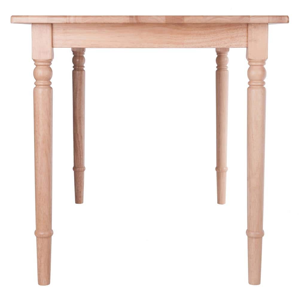 Natural Solid Wood Rectangular Farmhouse Dining Table, Seats Six