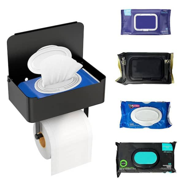 Toilet Paper Holder with Cover Tissue Holder Waterproof Matte Black - On  Sale - Bed Bath & Beyond - 36355722