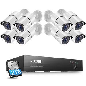 8-Channel 5MP 2TB POE NVR Security Camera System with 8 Wired Bullet Outdoor Camera, 120 ft. Night Vision