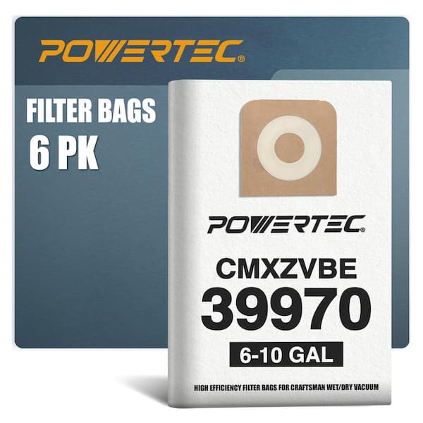 Dust Collection Bags for Craftsman 39970 Shop Vacs Filter Replacement, for 6-10 Gal. CMXEVBE 17155/17584/18590 (6Pack)