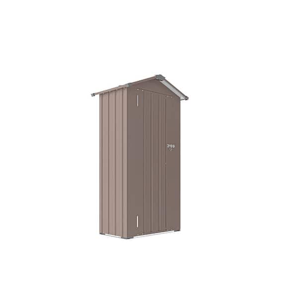 29.52 in. W x 16.92 in. D x 69.68 in. H Brown Metal Outdoor Storage Cabinet with Secure Lock System, Portable Design