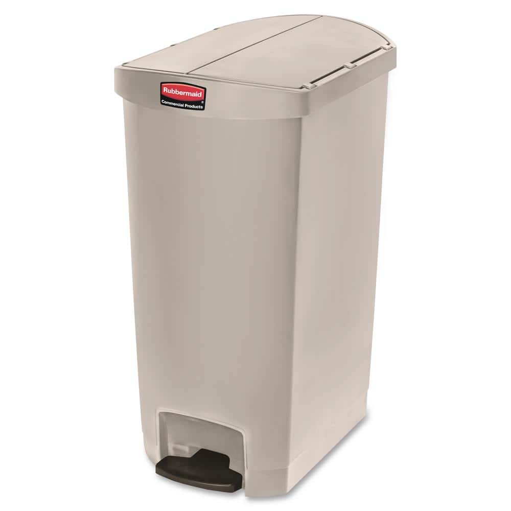 Rubbermaid Commercial Products 30.8 in. H x 14.7 in. W 18 Gal. Beige End Step Container, Beige/Bisque -  RCP1883551
