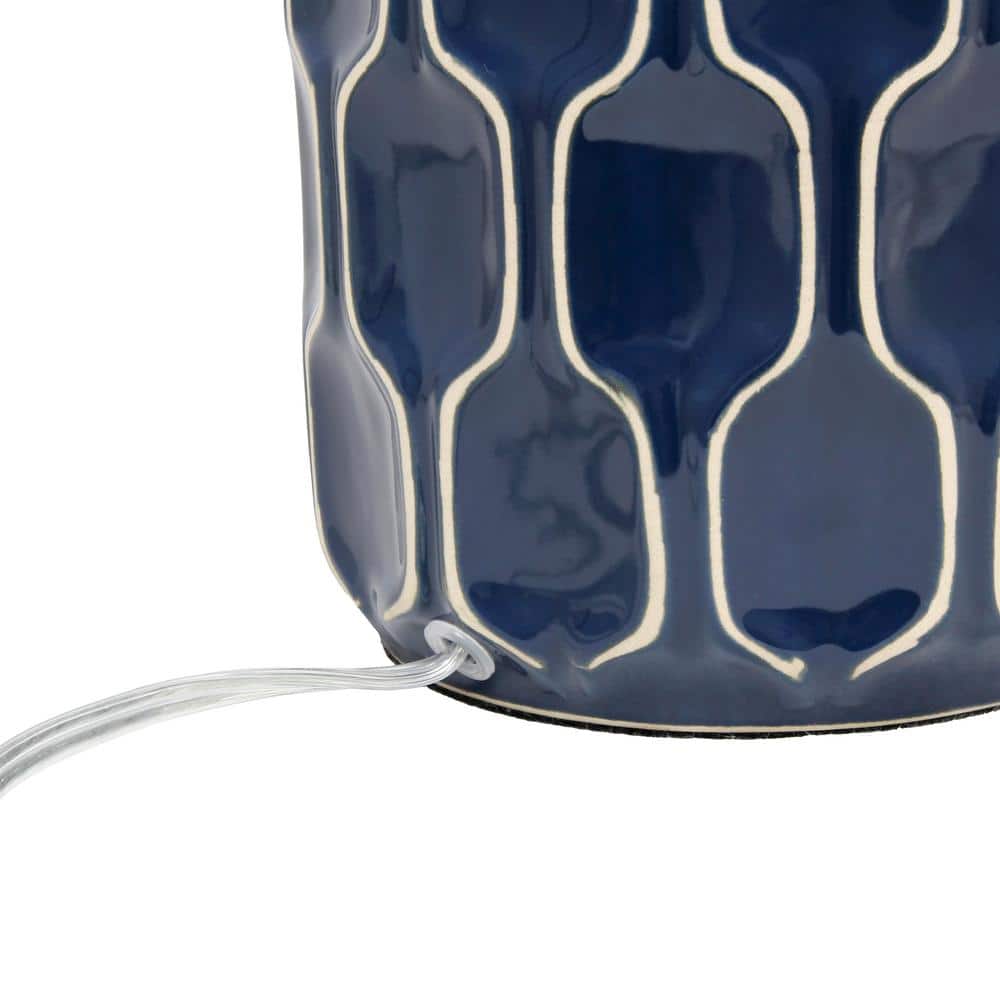 Sophisticated Blue and White Handpainted Resin Table Lamp