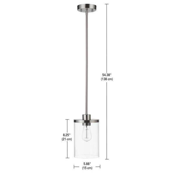 Globe Electric Edison Brushed Steel Industrial Cylinder Pendant Light Globe Electric Edison Brushed Steel Industrial Cylinder Pendant Light