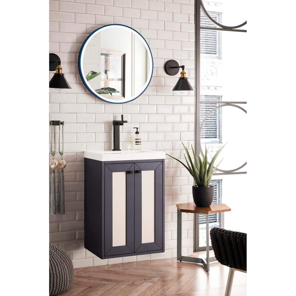 Chianti 20'' Mineral Grey Wall-Mount Vanity with Composite Top