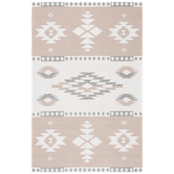 Augustine Taupe/Cream 4 ft. x 6 ft. Ikat Western Area Rug