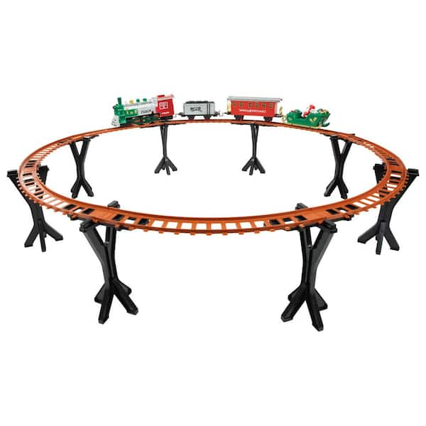36 Pc Battery Operated Lighted and Animated Christmas Train Set with Raised Track and Sound