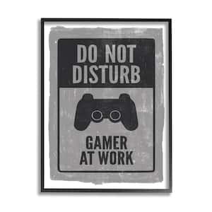 "Don't Disturb Gamer at Work Video Game Controller" by Lux + Me Designs Framed Fantasy Wall Art Print 24 in. x 30 in.