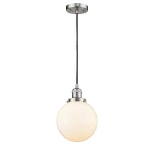 Innovations Beacon 100-Watt 1 Light Brushed Satin Nickel Shaded Mini ...